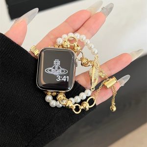 Alternative view of アップル ウォッチ バンド ハイ ブランド apple watch ブレスレット アップル ウォッチ バンド パール apple watch バンド 女性 アップル ウォッチ バンド かわいい
