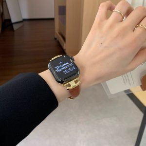 Alternative view of アップル ウォッチ バンド ハイ ブランド レディース apple watch バンド 革 ヴィヴィアン アップル ウォッチ バンド apple watch バンド かわいい クロコダイル ピンク 白 グレー