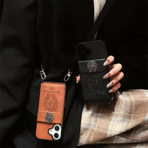 クロム ハーツ 携帯 ケース スマホ ショルダー メンズ ブランド iphone17/17pro ケース カップル お 揃い iphone16/16pro max ケース ショルダー 人気 ブランド iphone15/14/13 ケース カード 収納