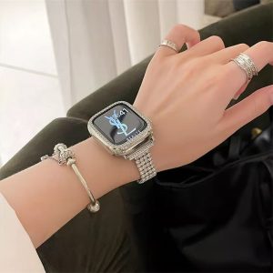 Alternative view of [保護カバー付き]apple watch キラキラ バンド アップル ウォッチ バンド 女性 人気 apple watch バンド 韓国 アップル ウォッチ ウルトラ/se/7/8  バンド 安い