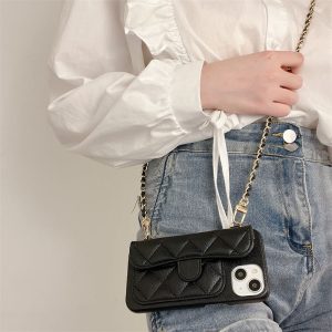 Alternative view of iphone16/16pro/15/15pro ケース ショルダー iphoneケース レザー かわいい iphone14/13 ケース 肩掛け iphone ケース 白 ピンク iphone ケース 人気 女子