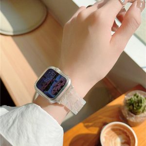 Alternative view of [バンド+保護ケース]apple watch バンド 可愛い 大理石 アップル ウォッチ バンド レディース apple watch バンド 蒸れない アップル ウォッチ キラキラ バンド