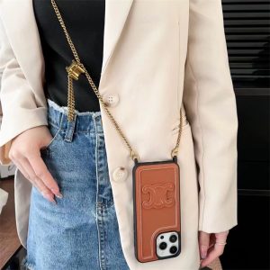 セリーヌ iphoneケース17pro/17air/16pro/16plus スマホ ショルダー ハイ ブランド iphone16/15/14/13 ケース 韓国 celine スマホケース 斜めがけ iphone ケース 人気 女子 ブランド