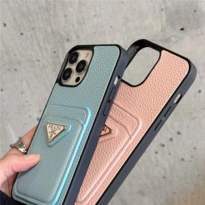 Alternative view of プラダ iphone17 ケース カード 収納 カレカノ iphone16/16pro ケース お 揃い さりげ ない iphone15promax ケース ペア 大人 prada アイフォン14/13 ケース ライチレザー iphone12pro ケース ハイブランド パステル カラー