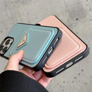 プラダ iphone17 ケース カード 収納 カレカノ iphone16/16pro ケース お 揃い さりげ ない iphone15promax ケース ペア 大人 prada アイフォン14/13 ケース ライチレザー iphone12pro ケース ハイブランド パステル カラー
