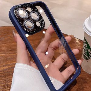 Alternative view of iphone17pro ナチュラルチタニウム/ブルー に 合う ケース iphoneケース クリア おしゃれ iphone 透明ケース 挟む iphone ケース キラキラ かわいい カメラ保護