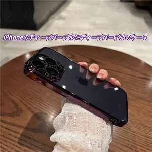iphone15pro/14/14proパープルに合うケース iphone クリア ケース おしゃれ iphone13/13promax メタリック風 ケース スマホケース 透明 おしゃれ iphone12/12pro ケース カメラ 保護
