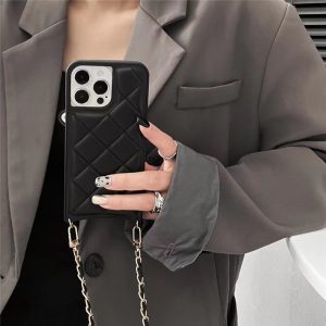 Alternative view of iphone15/14/14proケース ショルダー チェーン スマホ ショルダー レザー iphone13/12/11ケース 肩掛け iphonexs/xrケース 斜めがけ iphone ケース シンプル おしゃれ