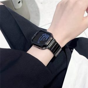 Alternative view of 「保護ケース付き」apple watch バンド 高級ブランド 風 アップル ウォッチ バンド シルバー apple watch バンド ビジネス アップル ウォッチ バンド ケース apple watch バンド メタル