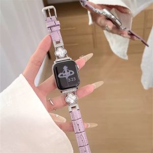 Alternative view of ヴァン クリーフ&アーペル 風 アップル ウォッチ バンド 女性 ブランド  apple watch バンド クロコダイル アップル ウォッチ バンド ハイ ブランド レディース apple watch ブレスレット アップル ウォッチ 革 ベルト