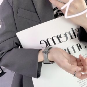 Alternative view of くすみカラー apple watch レザー バンド 41mm/42mm/49mm アップル ウォッチ 革 バンド 白 グレー apple watch ultra バンド 女性