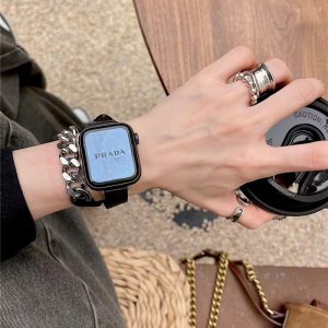 Alternative view of 本革 apple watch バンド 二 重 アップル ウォッチ7/8/se/ウルトラ バンド 店舗 apple watch バンド 韓国 男女兼用 41mm 42mm 45mm 49mm