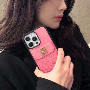 iphone17 ケース ロエベ  iphone16pro/16promaxケース カード収納 韓国 iphone15 ケース ハイ ブランド  iphone14 ケース レザー ブランド レディース iphone13/13pro ケース 大人可愛い