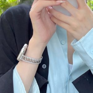 Alternative view of アップル ウォッチ バンド キラキラ ストーン apple watch ブレスレット apple watch バンド 細め アップル ウォッチ バンド 女性 おすすめ ピンクゴールド/ゴールド