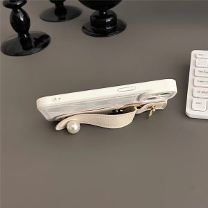 Alternative view of ベルト付き iphone ケース 韓国 流行り iphoneケース 人気女子 iphone ケース カメラ 保護 スマホケース ピンク iphoneケース レザー 可愛い