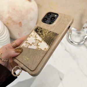 Alternative view of セリーヌ アイフォン17/17プロ ケース celine 風 スマホケース iphone17promaxケース 首掛け ブランド iphone16/15 ケース レザー ブランド iphone14/13pro ケース 背面 収納