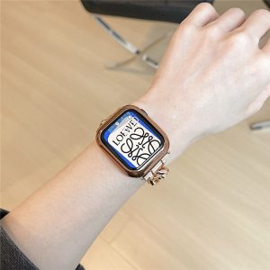 Alternative view of [保護ケース付き]apple watch バンド チェーン アップル ウォッチ バンド カバー 蒸れない apple watch ベルト シルバー アップル ウォッチ ウルトラ バンド