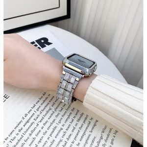 Alternative view of [apple watchケース付き]アップル ウォッチ バンド 女性 人気 42mm 44mm 45mm 49mm apple watchバンド キラキラ ラインストーン 交換 apple watch バンド 店舗 オシャレ 小物
