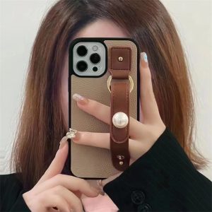 Alternative view of iphone17/16pro ケース 女子 人気 アイフォン15/15pro ケース おしゃれ iphone14/14pro max ケース レザー かわいい iphone13/13プロ ケース バンド付き スマホケース おしゃれ 可愛いiphone12/12proケース パール付き
