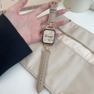 Alternative view of アップル ウォッチ バンド くすみ カラー apple watch 革 バンド apple watchバンド 女性 アップル ウォッチ ベルト おしゃれ