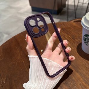 Alternative view of iphone16/16pro/15/15pro/14pro ディープ パープル に 合う ケース iphone クリア ケース 黄 ば ま ない iphone16/13 ケース シンプル iphone 透明 ケース 挟む